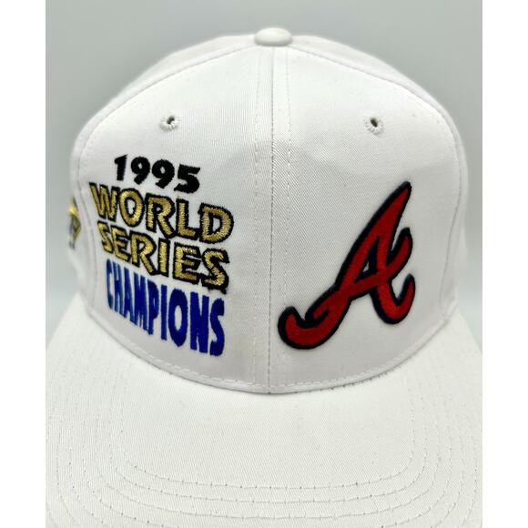 Vintage 1995 Snapback MLB Atlanta Braves World Series Champions Hat Ball Cap - Picture 4 of 9